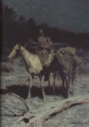 Frederic Remington A Dangerous Country (mk43) oil on canvas